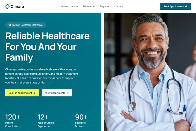 Clinara - Medical Clinic Elementor WordPress Full Website Template Kit