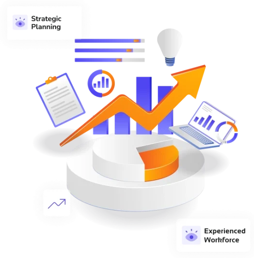Pie chart showing growth in data-driven healthcare digital marketing strategy