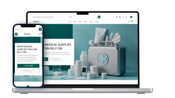 Shop Medical Supplies website Thumbnail design